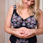 Plaisir Beate Blossom BH med bøjle, sort - 619435 - 38 - Blossom