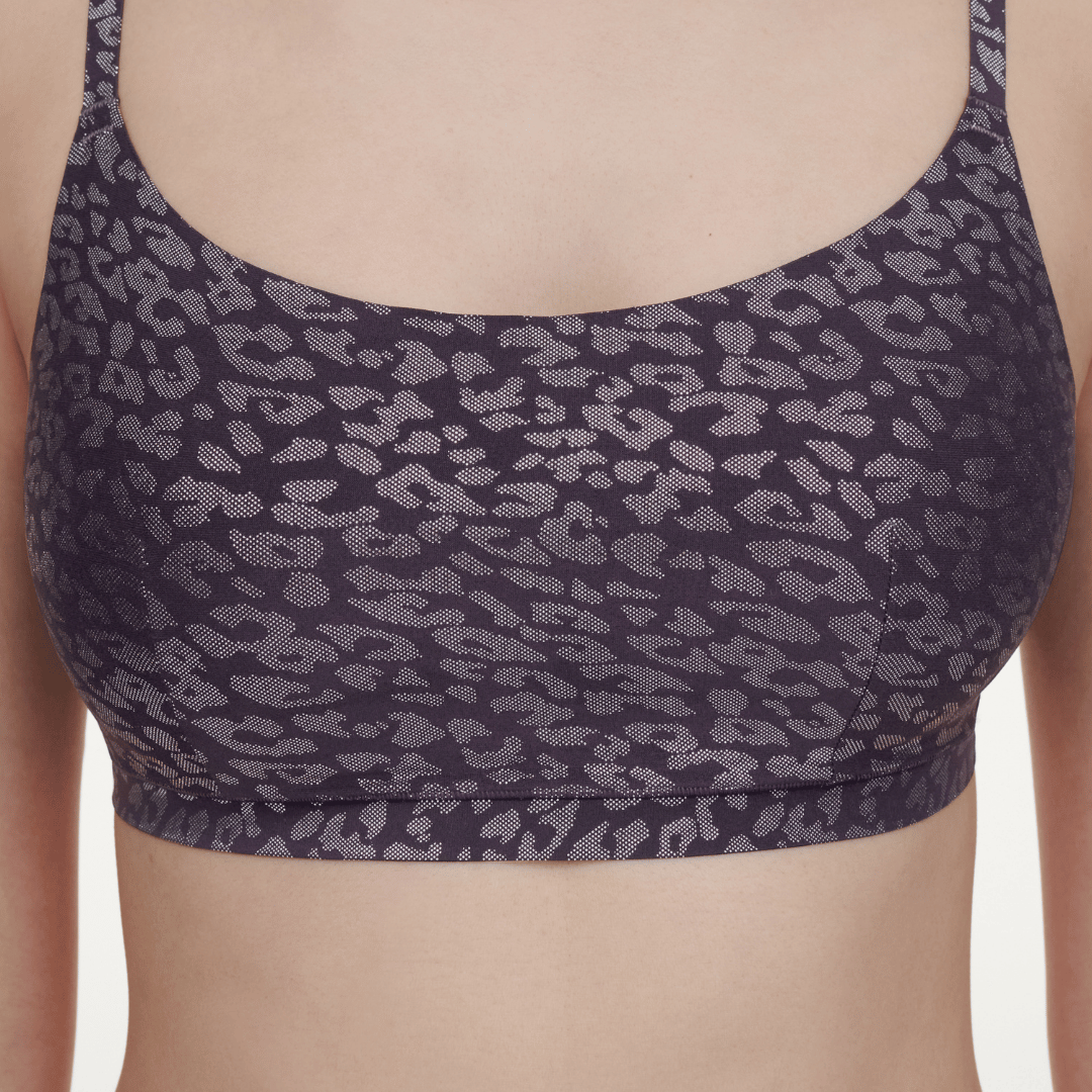 Chantelle Softstretch bralette BH, sølv - C11DQ2 - A60 - Ink Shimmer Print