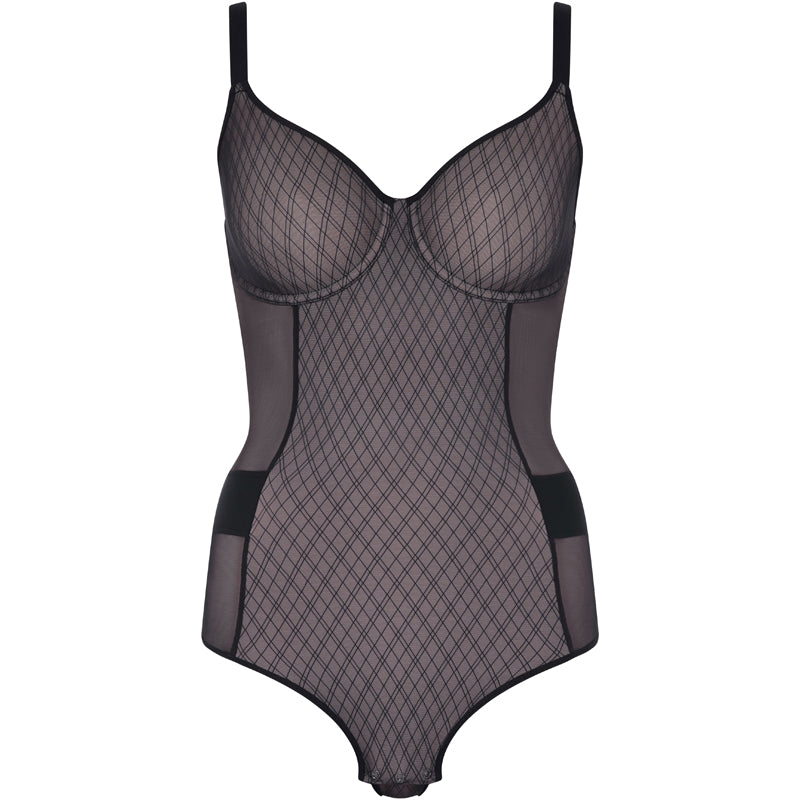 Chantelle Smooth Lines bodystocking, sort - C11N70 - 0DS - Black/Beige