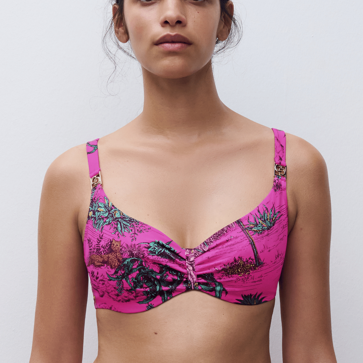 Chantelle Sauvage bikini top med bøjle, pink - C17UM0 - A10 - Pink Jungle