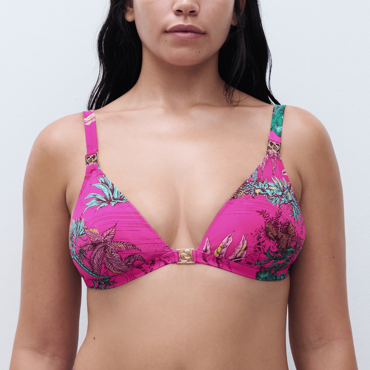 Chantelle Sauvage bikini top uden bøjle, pink - C17UQF - A10 - Pink Jungle