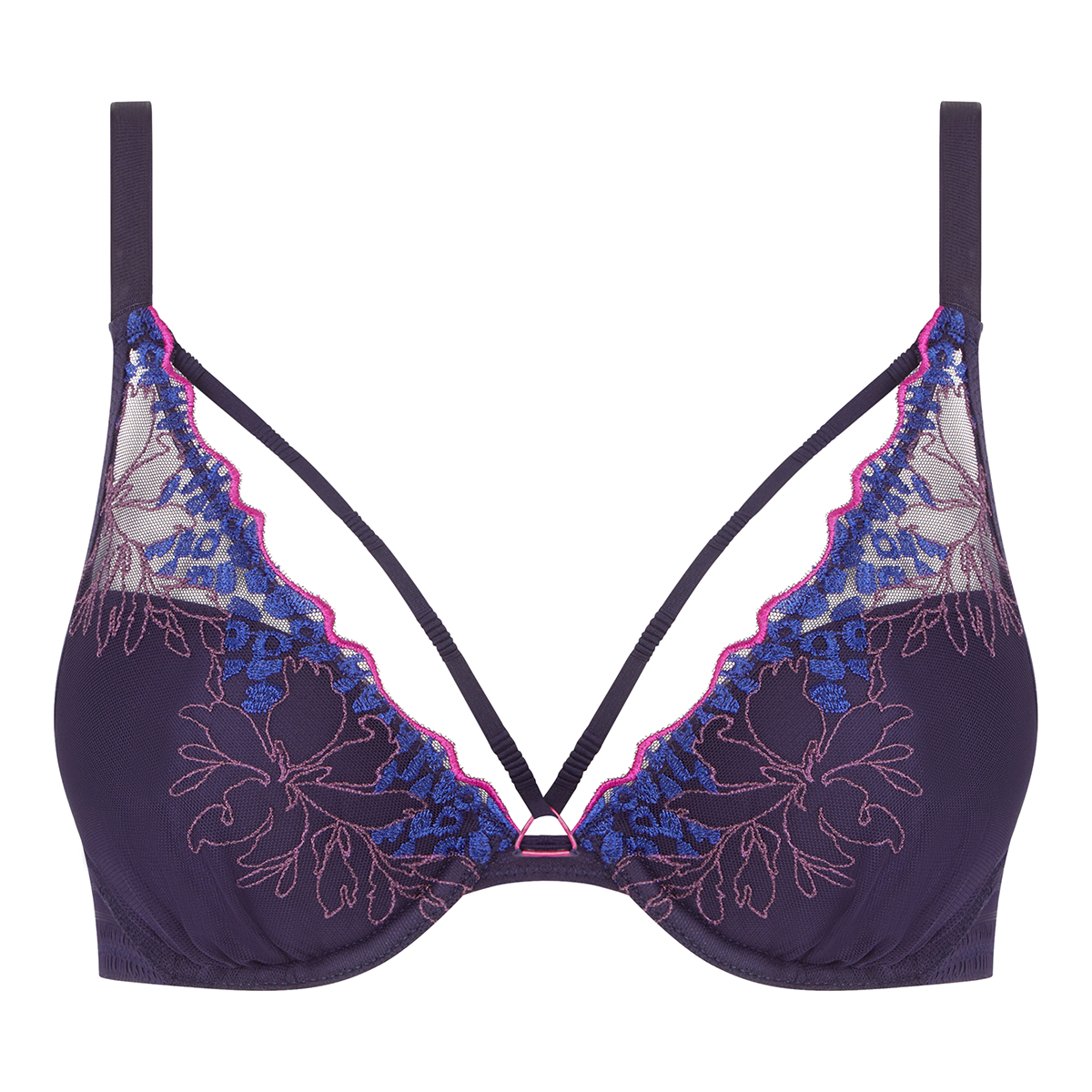 Chantelle Spice BH med bøjle, blå - C22BNR - 0JT - Midnight Blue Multico