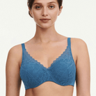 Chantelle Easyfeel Floral Touch BH med bøjle, blå - C94260 - 00C - Jeans Blue