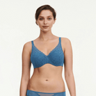 Chantelle Easyfeel Floral Touch BH med bøjle, blå - C94260 - 00C - Jeans Blue