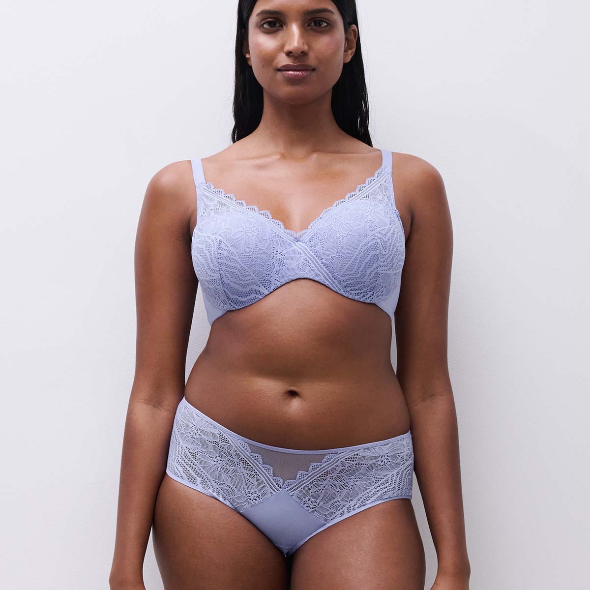 Chantelle EasyFeel Floral Touch BH med bøjle, lilla - C94260 - 08B - Thistle