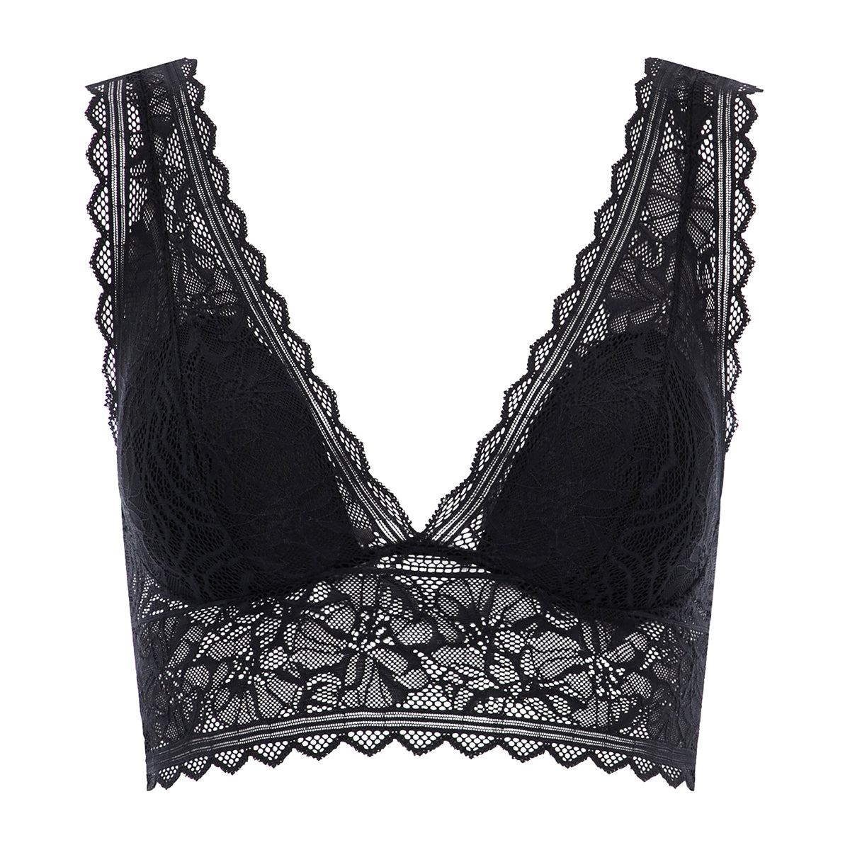 Chantelle EasyFeel Floral Touch BH uden bøjle, sort - C94270 - 011 - Black
