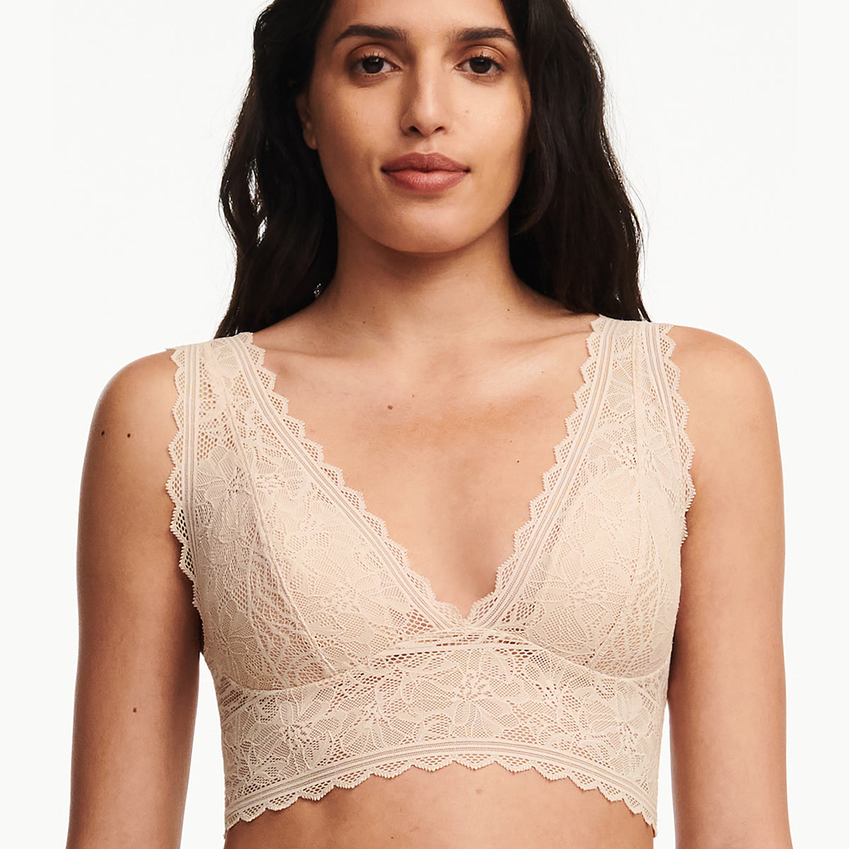 Chantelle EasyFeel Floral Touch BH uden bøjle, beige - C94270 - 01N - Golden Beige