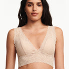 Chantelle EasyFeel Floral Touch BH uden bøjle, beige - C94270 - 01N - Golden Beige