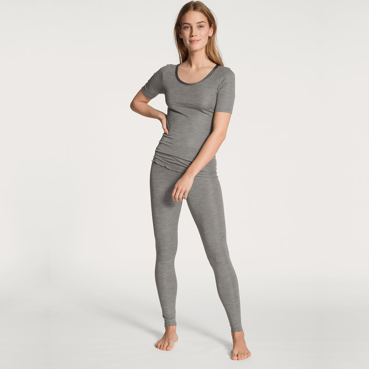 Calida True Confidence leggings, grå - 27435 - 857 - Platin Melange