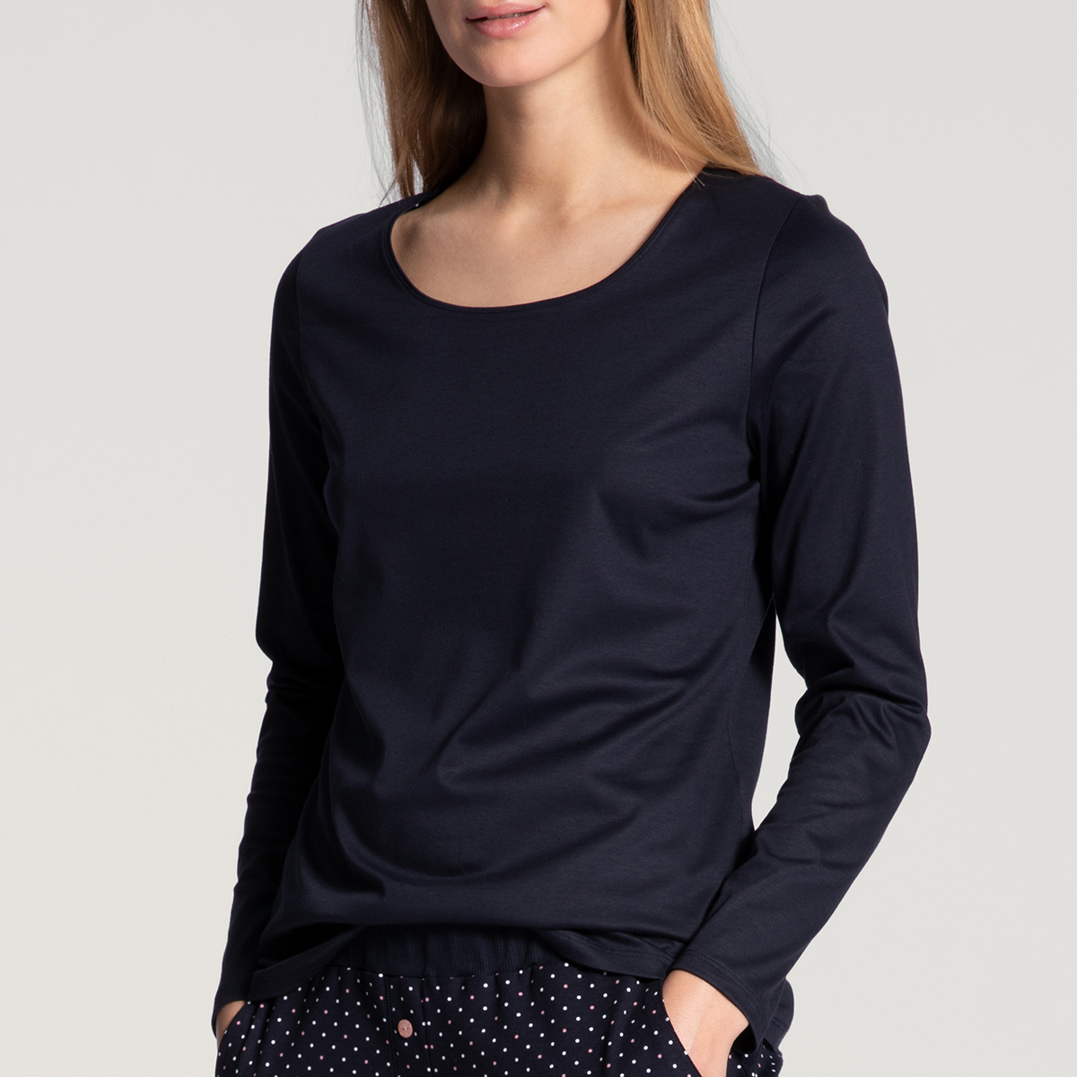 Calida Favourites Glow nattrøje, blå - 15239 - 339 - Dark Lapi