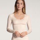 Calida Richesse Lace bluse, creme - 15990 - 090 - Light Ivory
