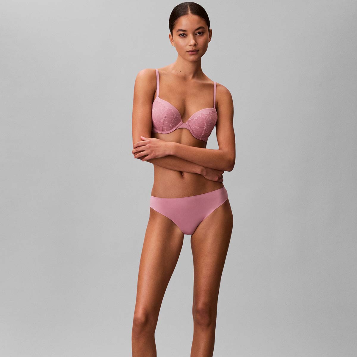 Calvin Klein Perfectly Fit Lace push-up BH, rosa - LV00QF8442 - 41I - Soft Mauve