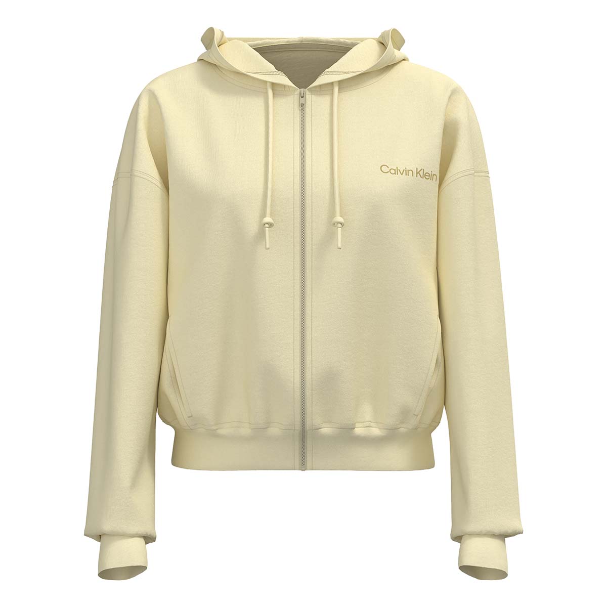 Calvin Klein Logo hættetrøje, gul - LV00QS7599 - ZRK - Pear Sorbet