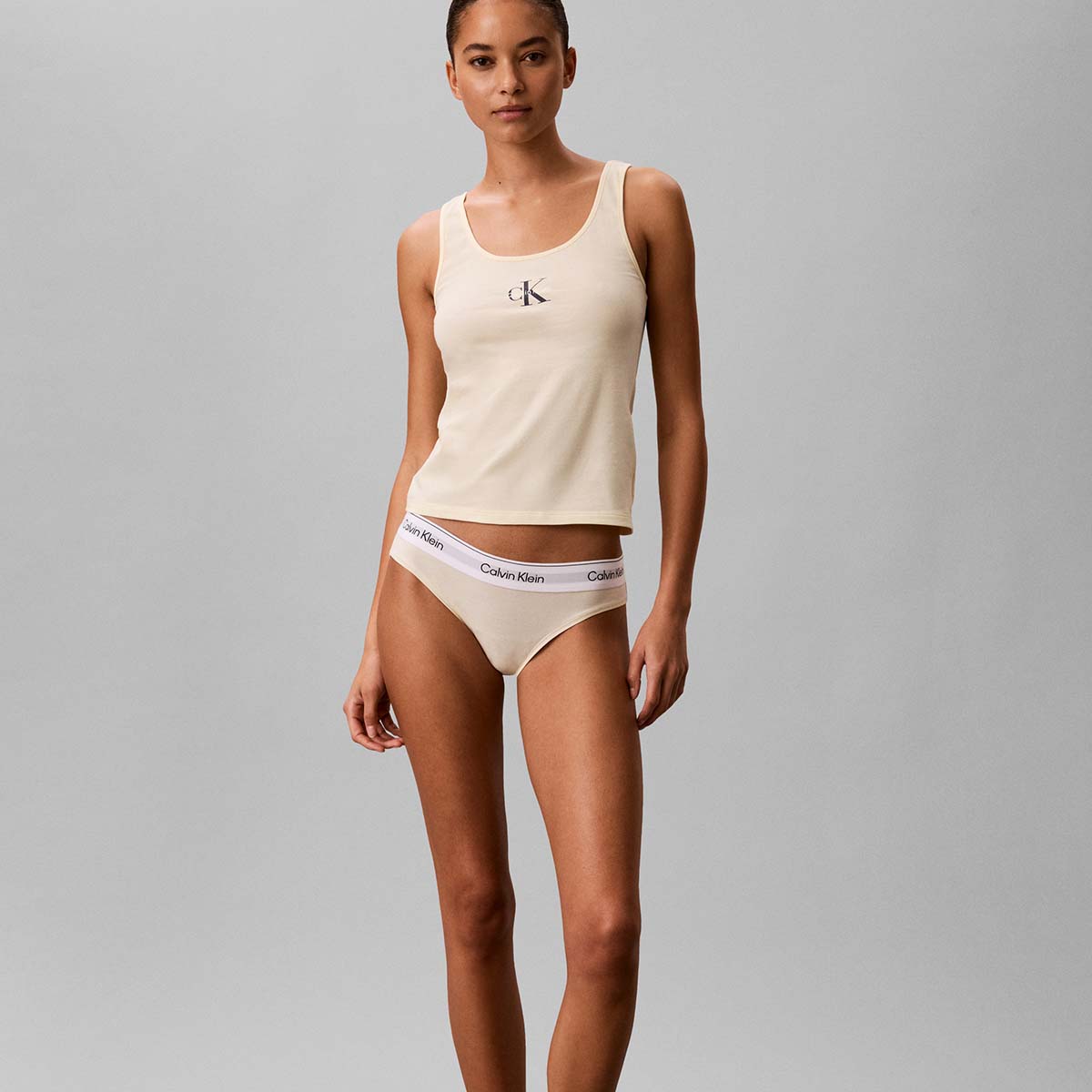 Calvin Klein top, hvid - LV00QS7603 - 100 - Classic White
