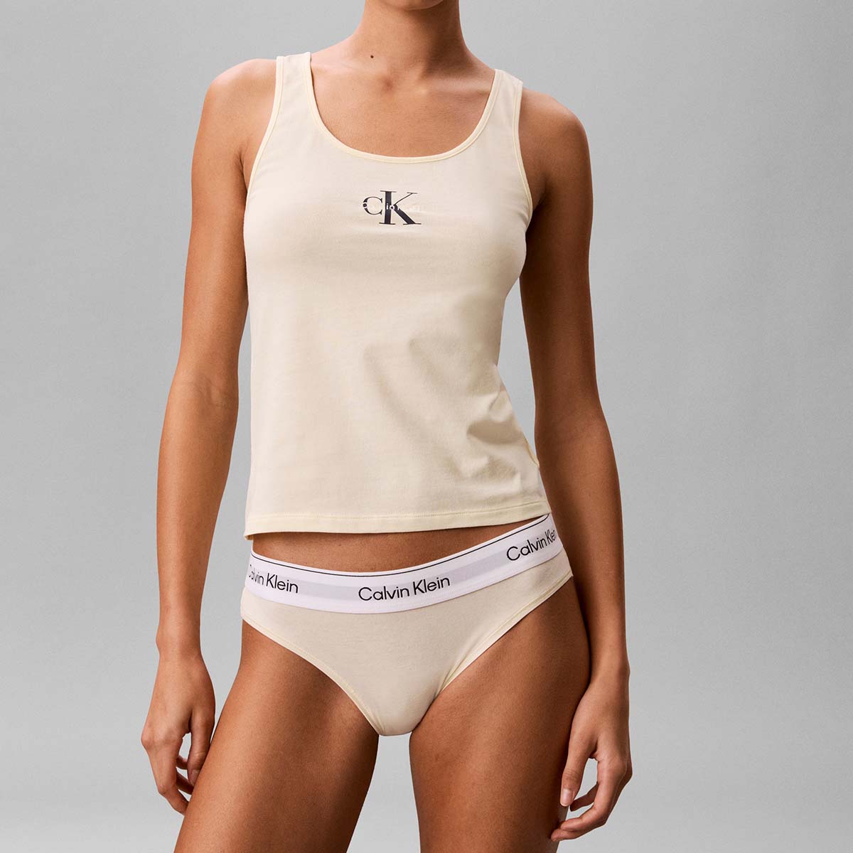 Calvin Klein top, hvid - LV00QS7603 - 100 - Classic White