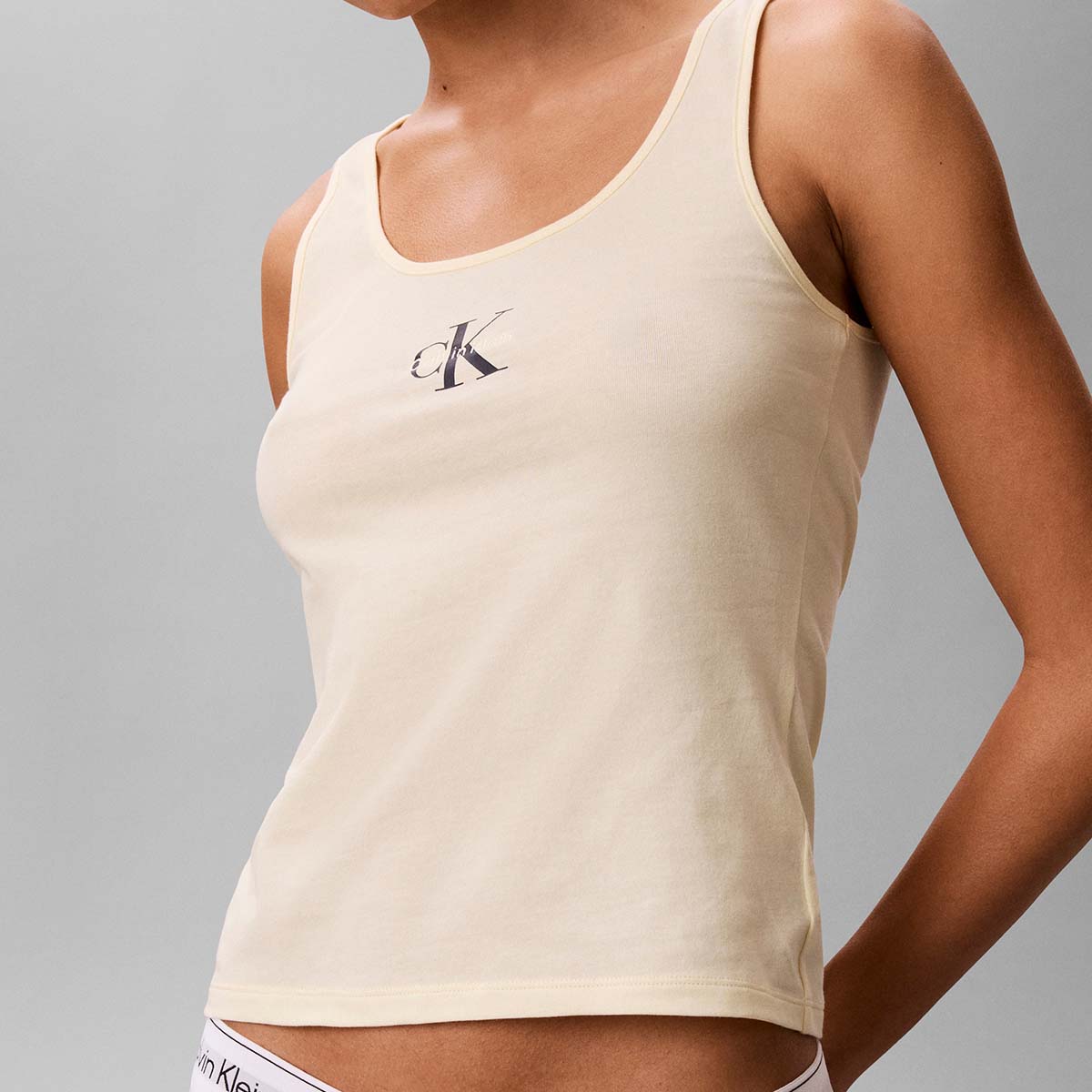 Calvin Klein top, hvid - LV00QS7603 - 100 - Classic White