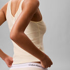 Calvin Klein top, hvid - LV00QS7603 - 100 - Classic White