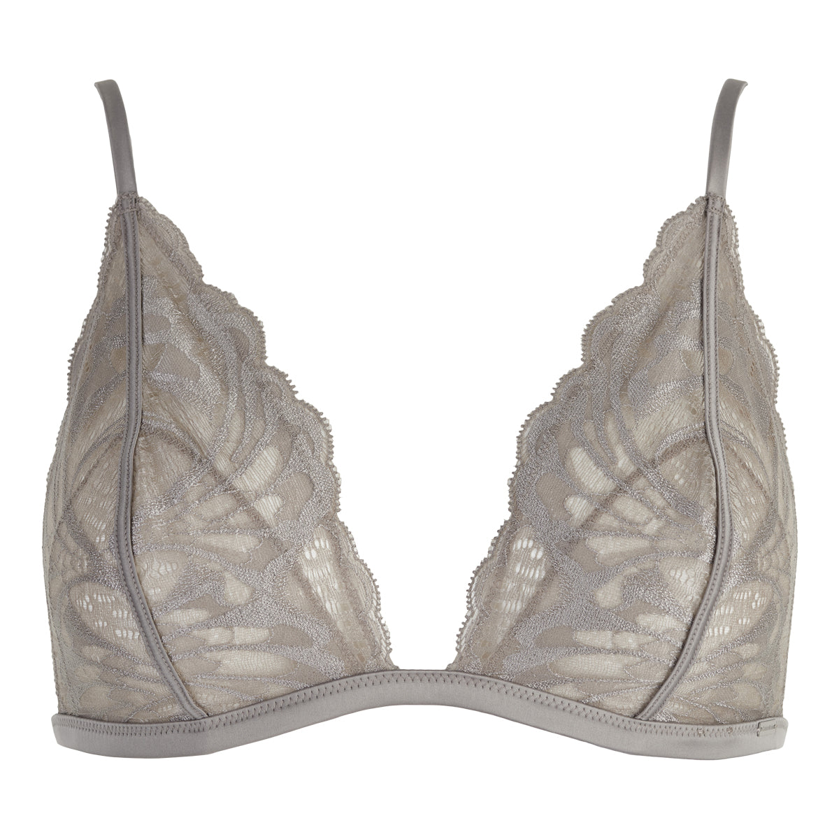 Calvin Klein Lingeri Unlined Triangle BH uden bøjle, sølv - F6807E - PET - Satellite