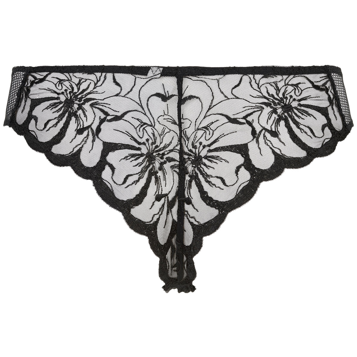 Chantelle Fleurs tanga trusse, sort - C12M90 - 011 - Black