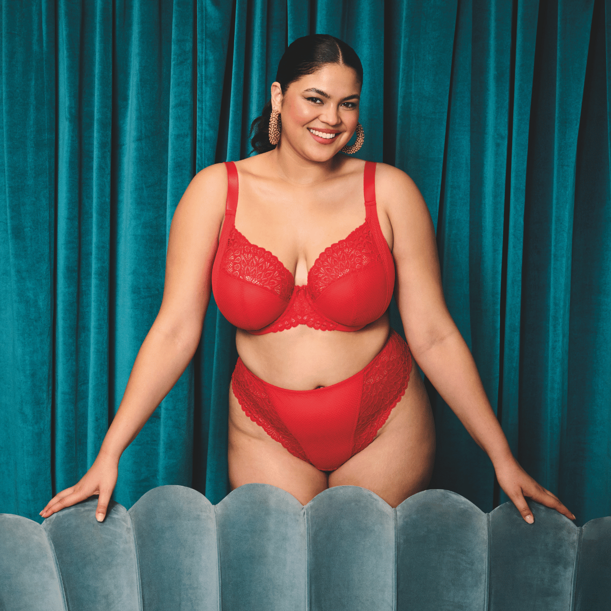 Elomi Tiernie plunge BH, rød - EL303334 - RED - Red