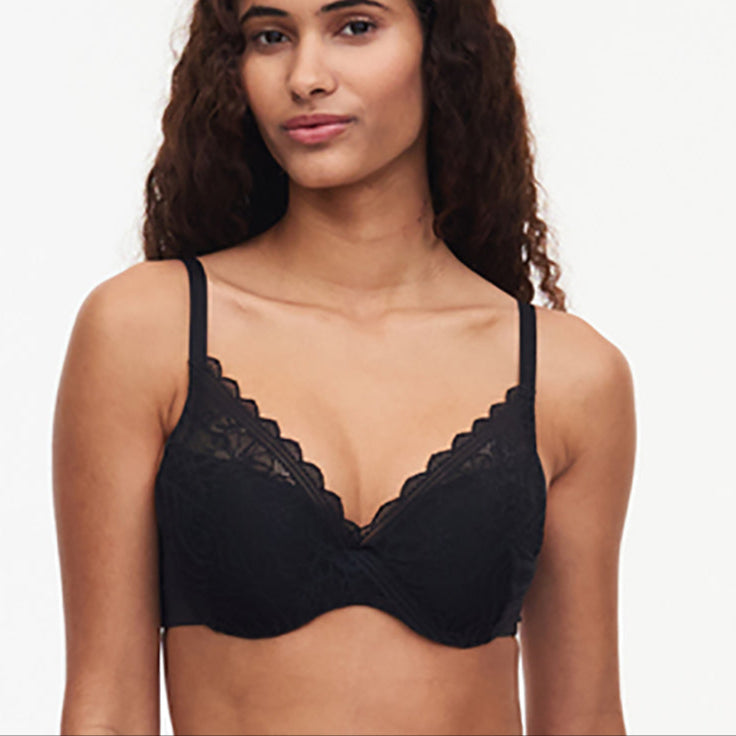 Chantelle EasyFeel Floral Touch BH med bøjle, sort - C94260 - 011 - Black