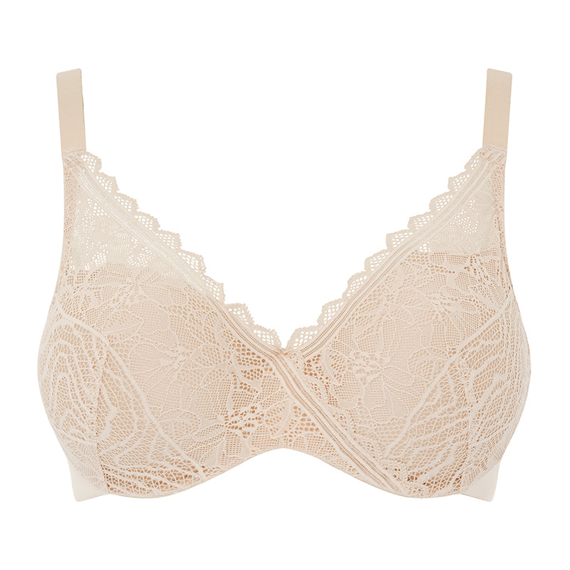 Chantelle EasyFeel Floral Touch BH med bøjle, beige - C94260 - 01N - Golden Beige