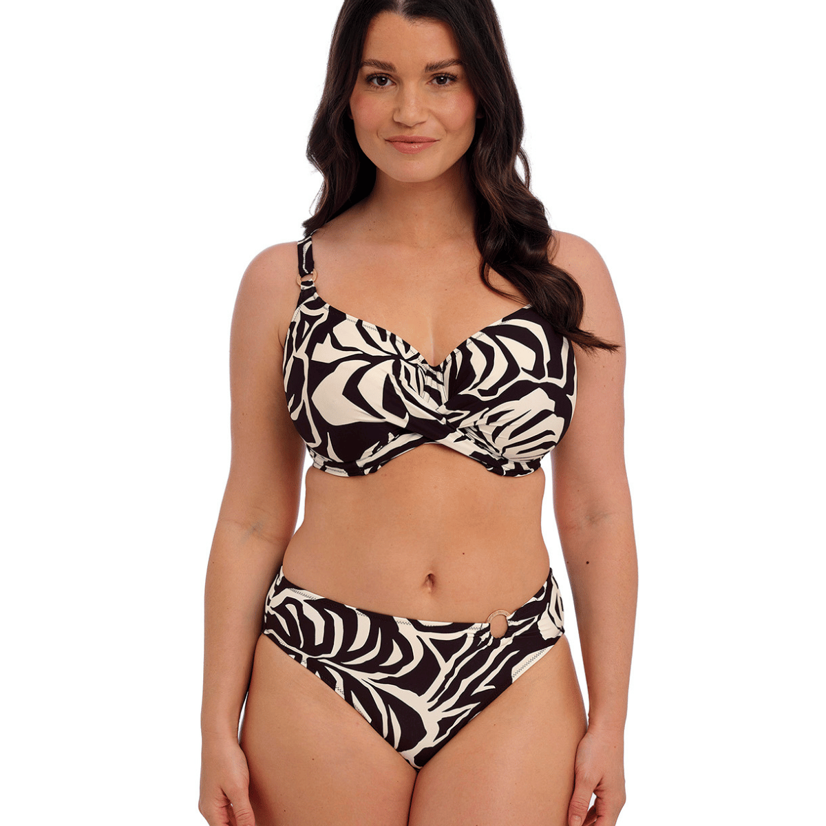 Fantasie Aruba Nights bikini top med bøjle, multi - FS505305 - LAC - Black & Cream