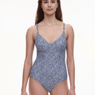 Femilet Tidra badedragt uden bøjle, multi - FS5370 - A45 - Blue Reptile