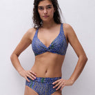 Femilet Taula bikini top uden bøjle, blå - FS72QA - C87 - Blue Snake