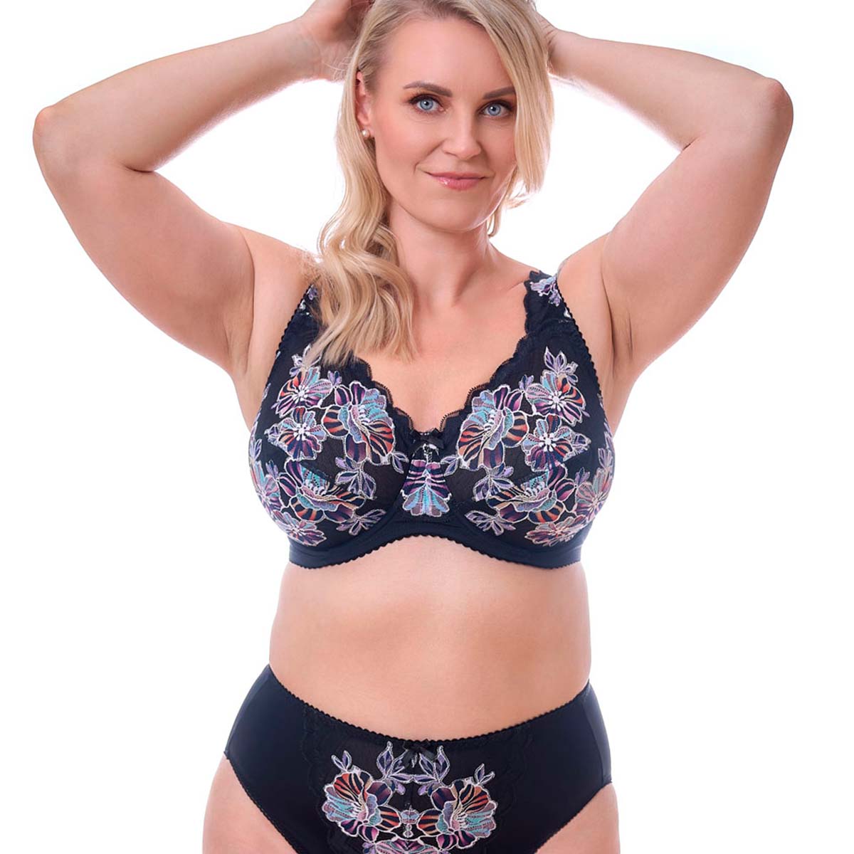 Plaisir Beate Blossom BH med bøjle, sort - 619435 - 38 - Blossom