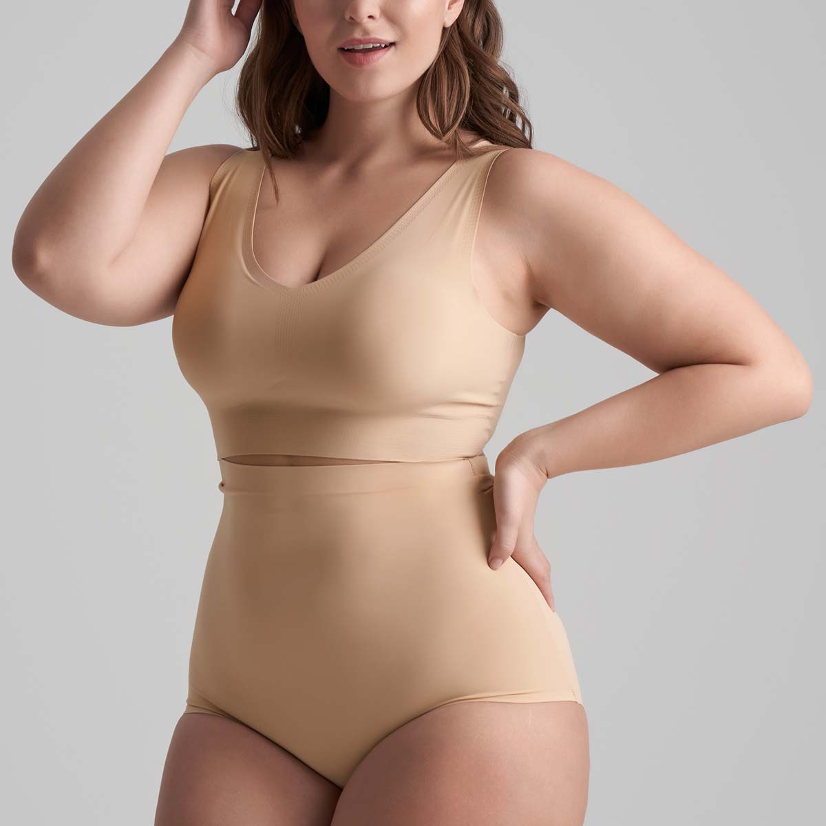 Bye Bra Invisible High Waist tai trusse, beige - INVHWB - Beige - Beige