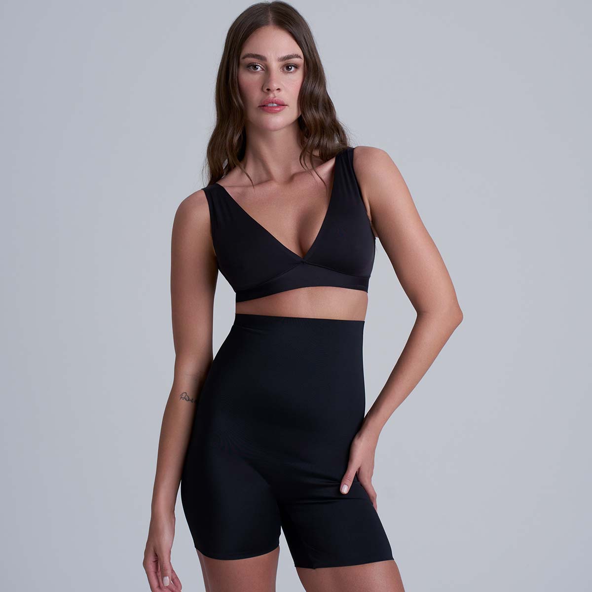 Bye Bra Invisible High Waist shorts, sort - INVHWS - Black - Black