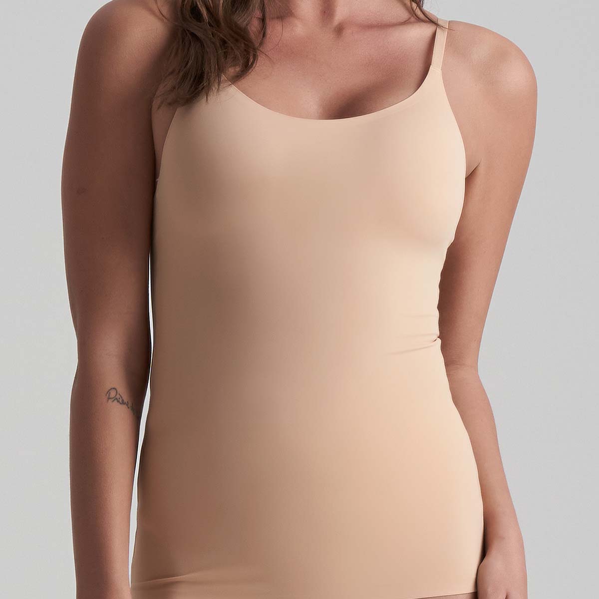 Bye Bra Invisible Singlet top, beige - INVSING - Beige - Beige