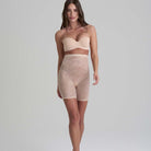 Bye Bra Lacy High Waist Shaping shorts, beige - LACHWS - Beige - Beige