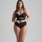 Bye Bra Lacy High Waist Shaping g-streng, sort - LACHWT - Black - Black