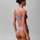 Calvin Klein Icon Logo Lace g-streng, blå - LV00QD5282 - 44J - Blue Tulip
