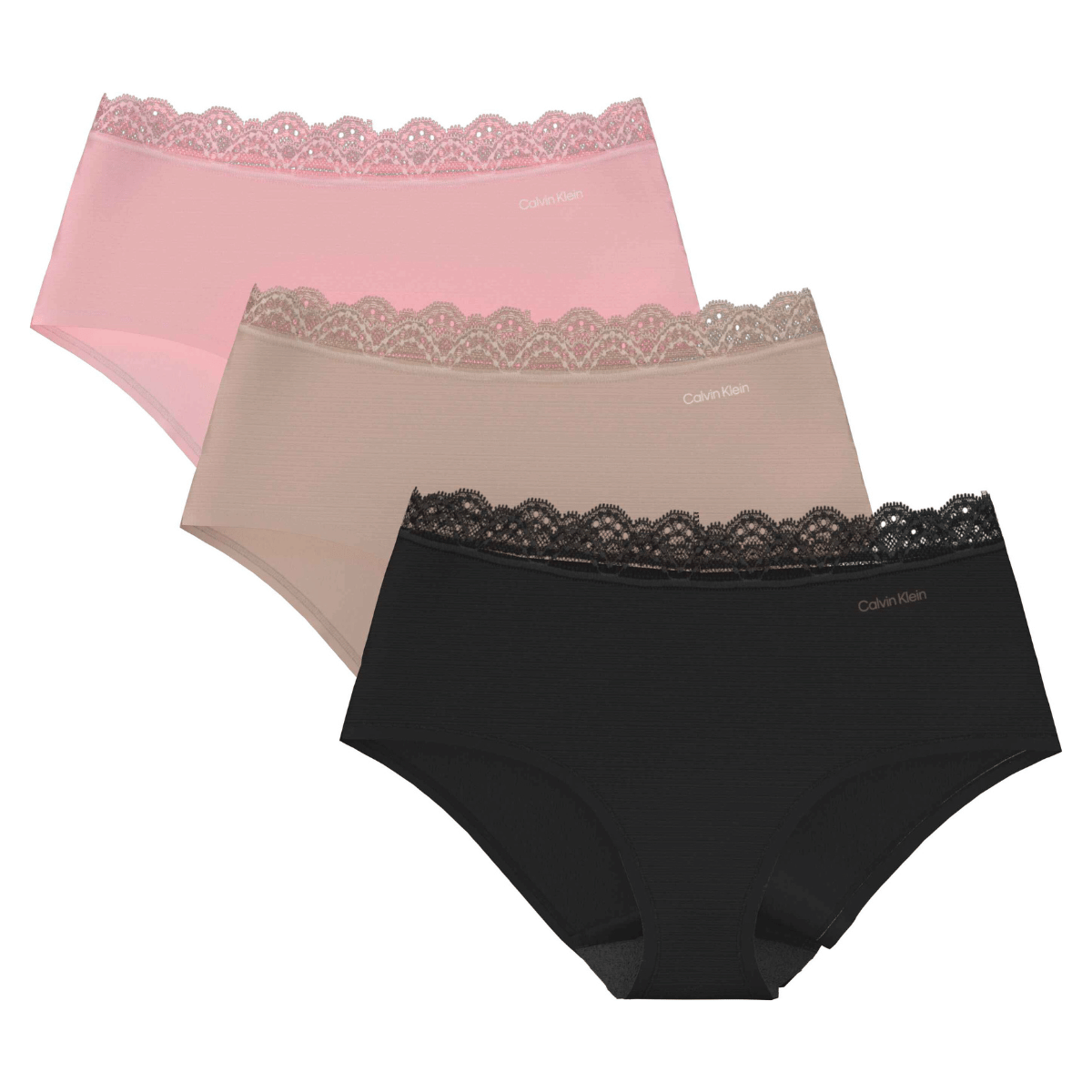 Calvin Klein Microfiber Stretch 3-Pack hipster trusse, multi - LV00QD5302 - 3VQ - Black/Cedar/Attract