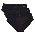 Calvin Klein Microfiber Stretch 3-Pack hipster trusse, sort - LV00QD5302 - UB1 - Black/Black/Black