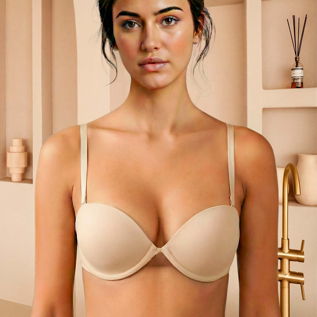 Bye Bra Multiway BH med bøjle, beige - MULBRA - Beige - Beige