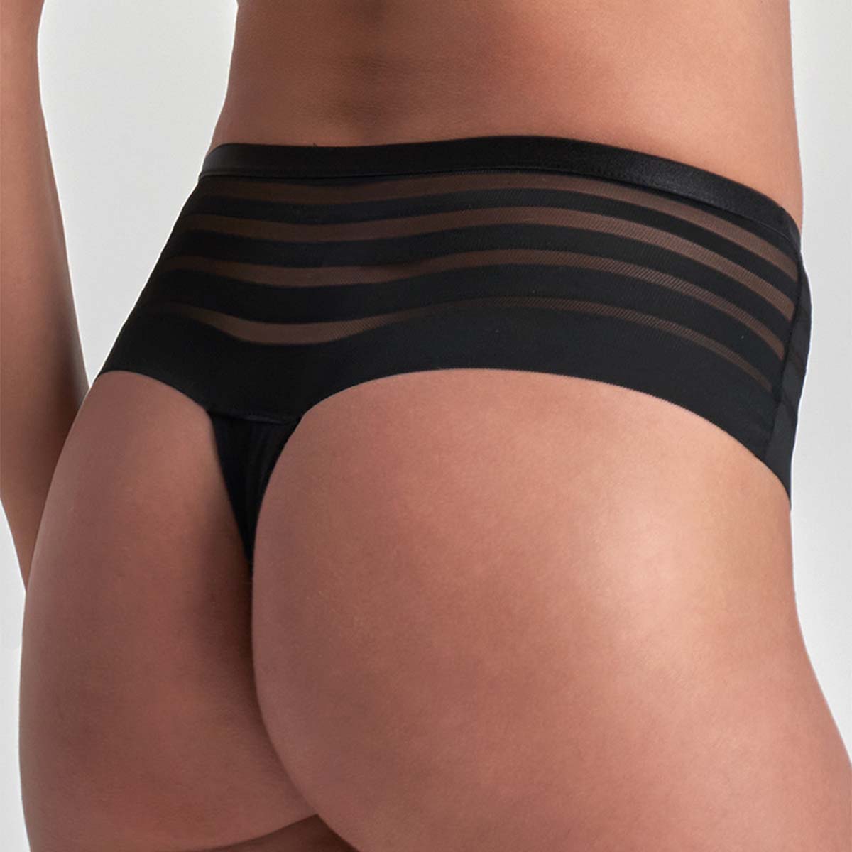 Bye Bra Lace Low Flow menstruationstrusse, sort - PBSTLC - Black - Black