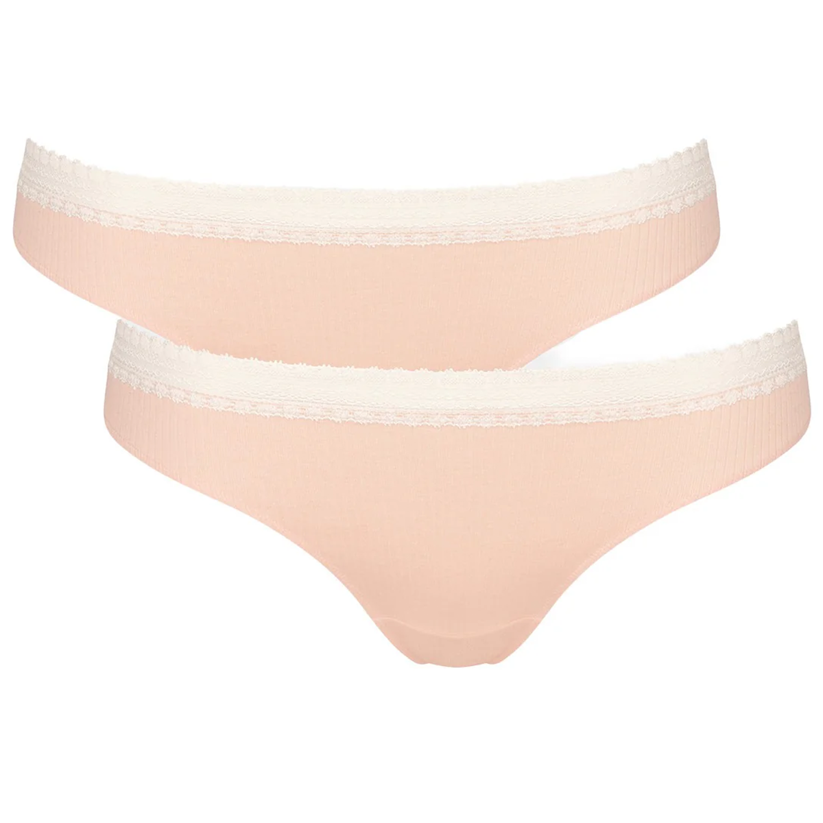 Sloggi GO Ribbed 2-Pack brazilian trusse, lyserød - 10213152 - 00BG - Powder Orange
