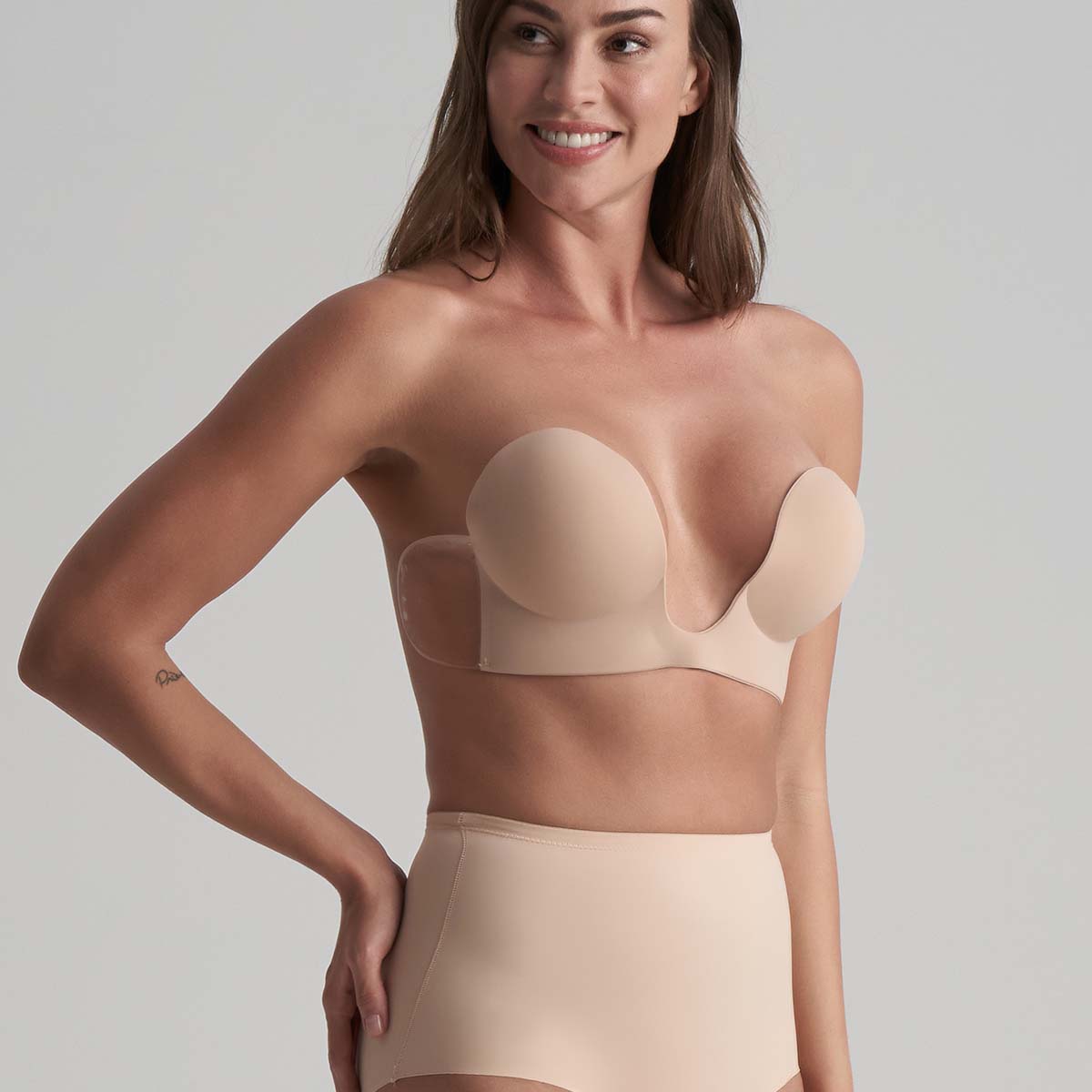Bye Bra Seamless U-Style selvsiddende BH, beige - SUSBRA - Beige - Beige