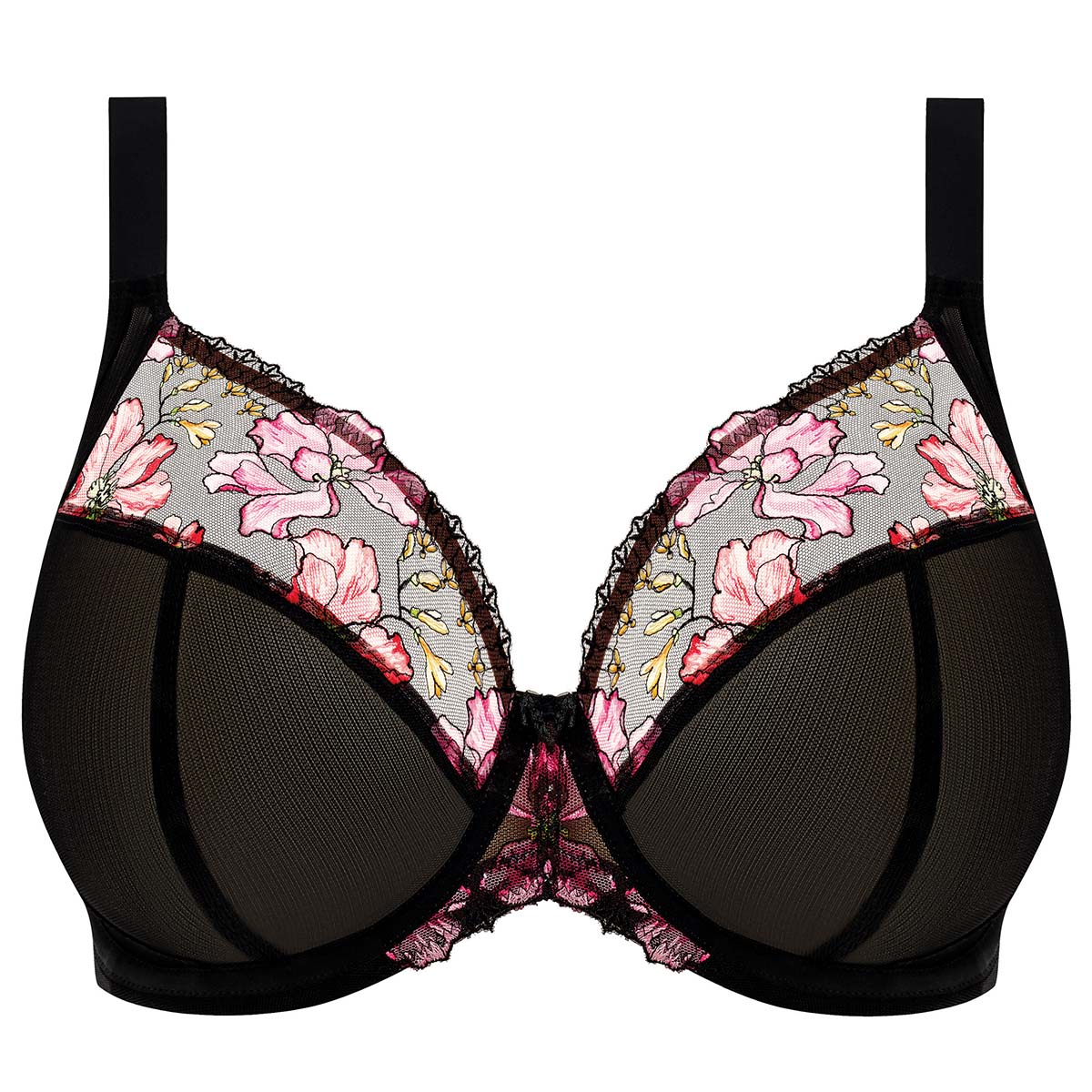 Elomi Teagan Rainbow plunge BH, sort - EL302602 - RAW - Black/Almond