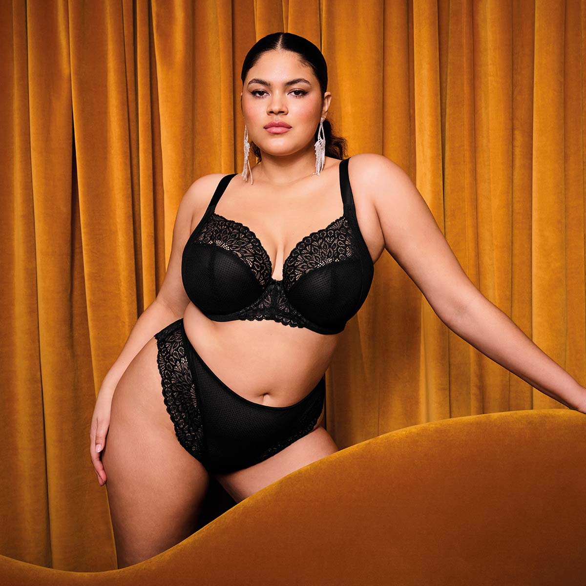 Elomi Tiernie plunge BH, sort - EL303334 - BLK - Black
