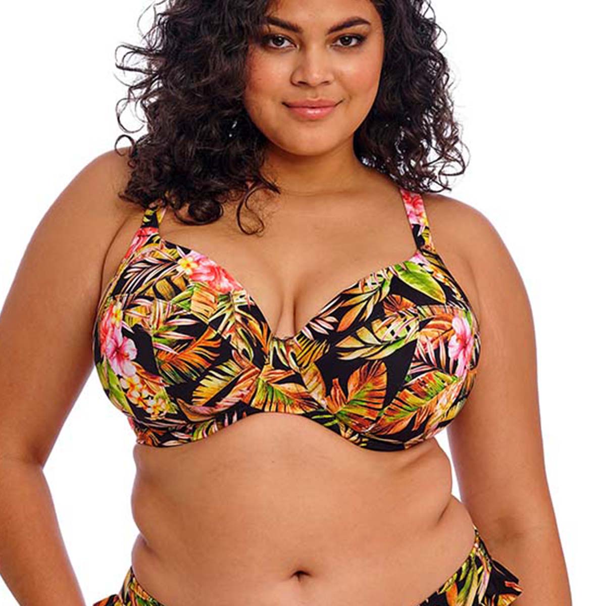 Elomi Tiger Valley bikini top med bøjle, multi - ES802302 - BLK - Black