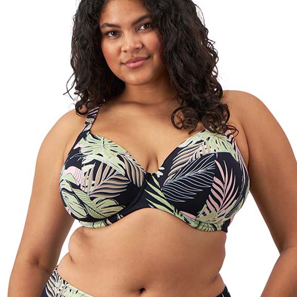 Elomi Tropical Retreat bikini top med bøjle, multi - ES801902 - BLK - Black