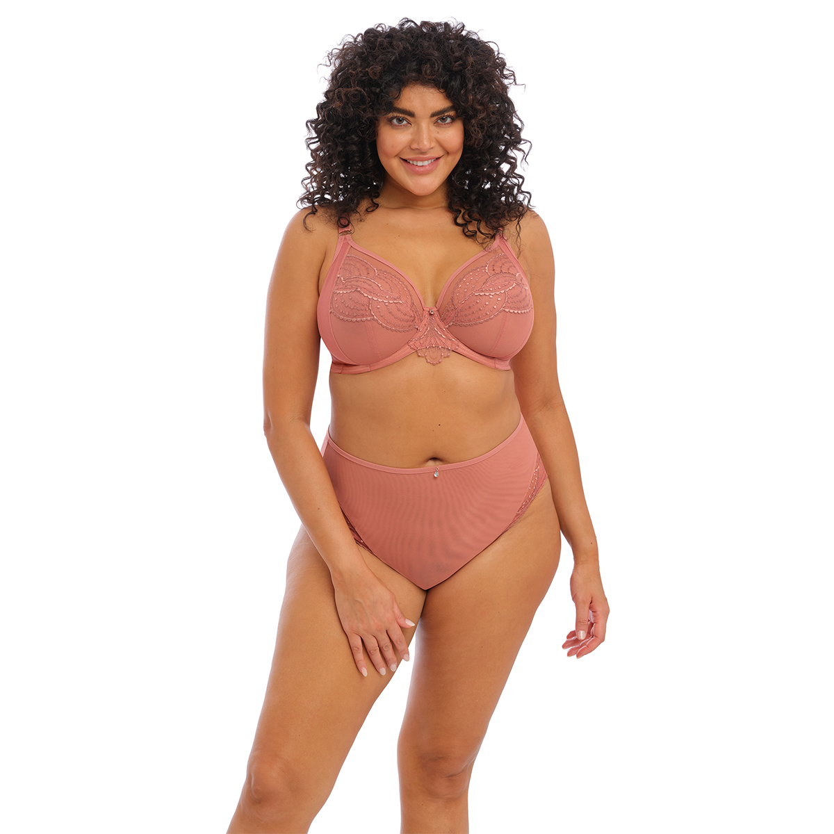 Elomi Priya plunge BH, koralrød - EL4550 - ROD - Rosegold