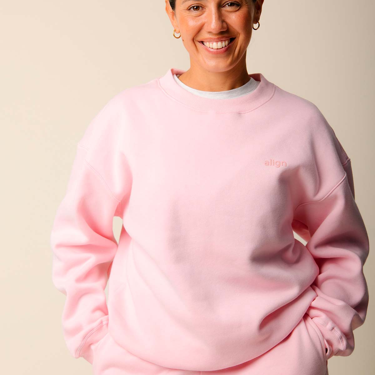 Copenhagen Cartel x Align by Blume sweatshirt, lyserød - 163228 - BLUSH - Blush