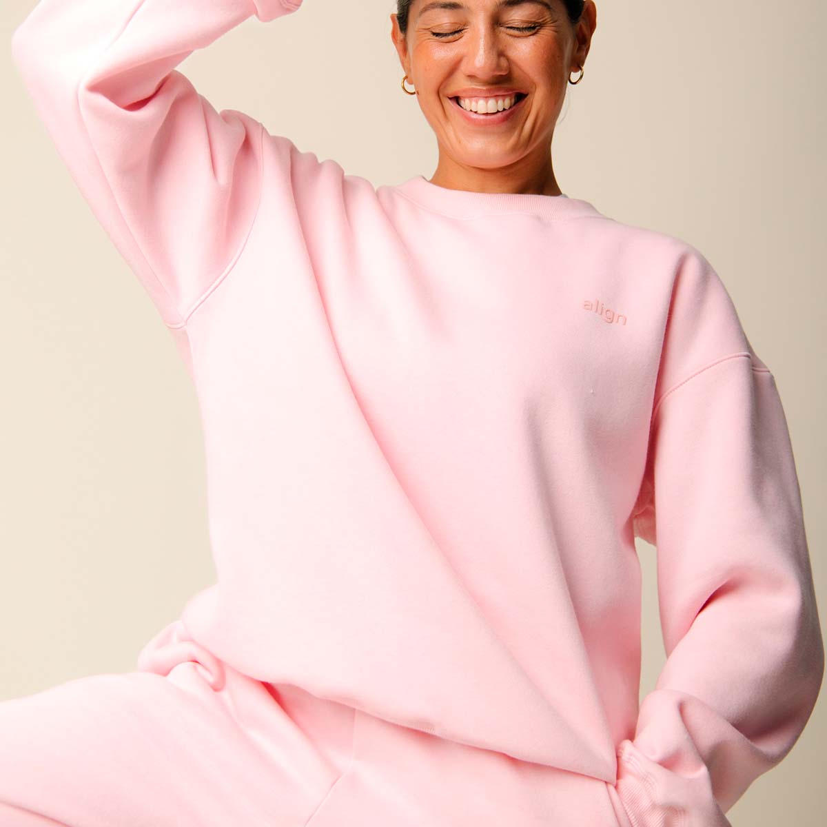 Copenhagen Cartel x Align by Blume sweatshirt, lyserød - 163228 - BLUSH - Blush