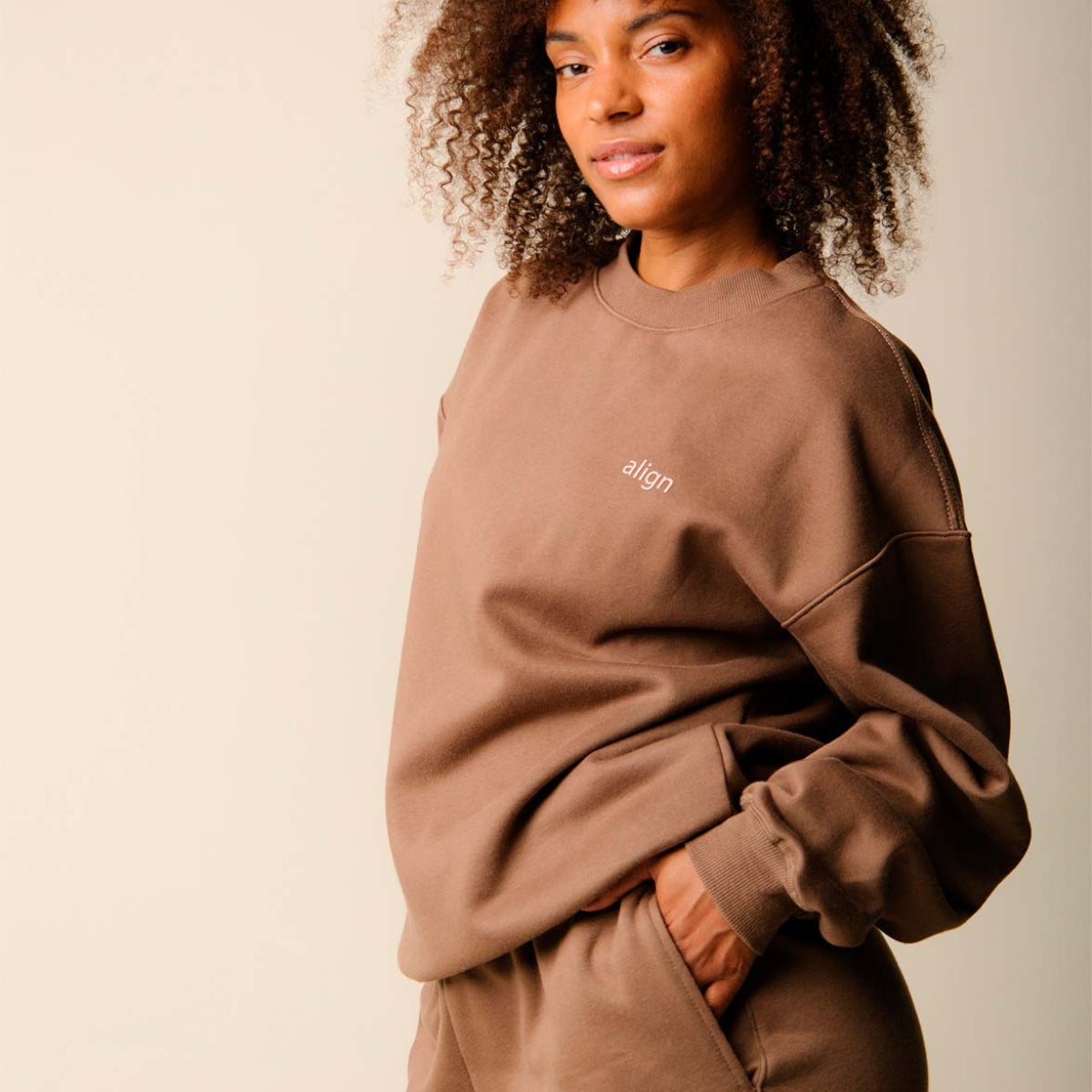 Copenhagen Cartel x Align by Blume sweatshirt, brun - 163228 - HAZEL - Hazel